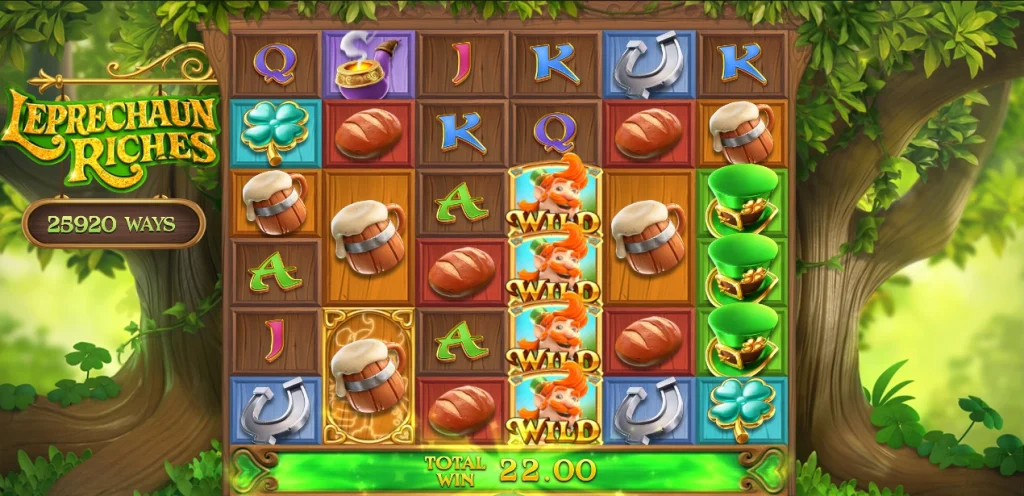 Leprechaun riches wild символ.